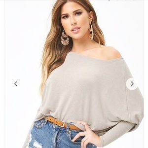 Cute grey off the shoulder top